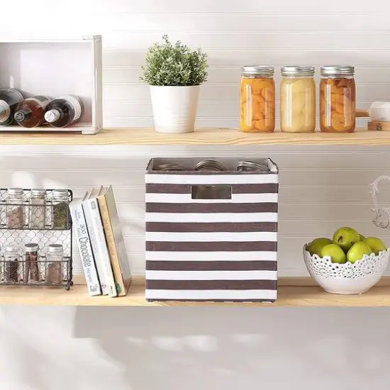 DII&reg; Striped Square Storage Cube Brown {4}