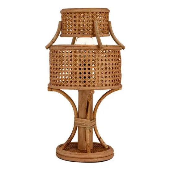 Hello Honey&reg; 18" Rustic Rattan Vintage Reproduction Table Lamp, 2ct. {9}