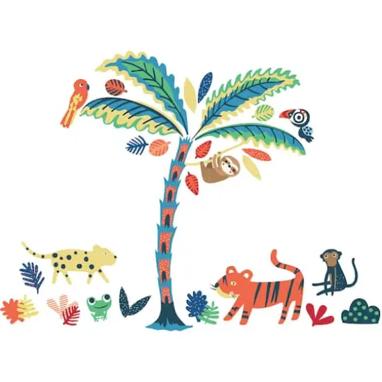 WallPops Tropical Rainforest Friends Wall Art Kit {1}