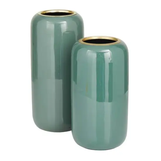 Metal Vase Set Green {8}
