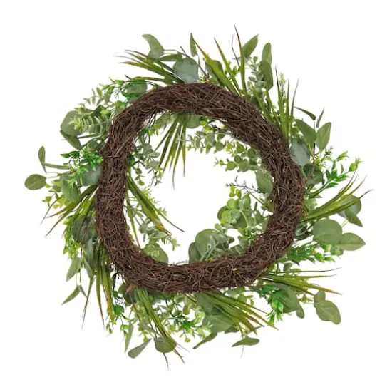 22" Eucalyptus & Grass Wreath {5}