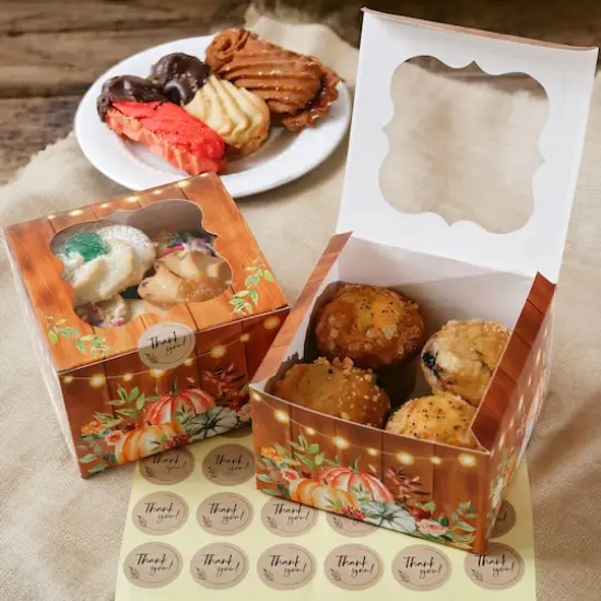 Kate Aspen Fall Cookie Boxes with Window & Seal Stickers, 30ct. {1}