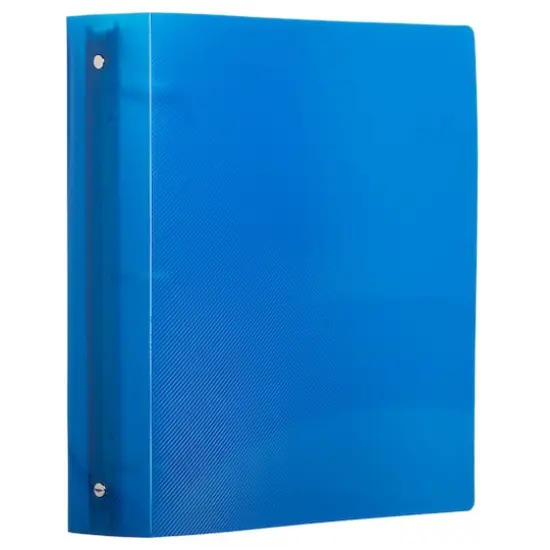 JAM Paper 2" Glass Twill Plastic 3-Ring Binder Blue {4}