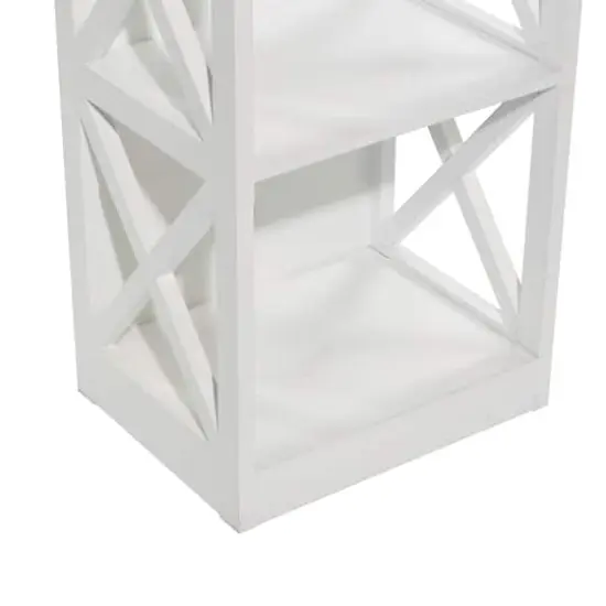 White Wood Traditional Shelving Unit {6}