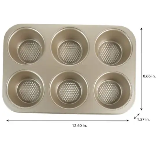Kitchen Details Pro Series 6 Cup Muffin Pan with Diamond Base {5}
