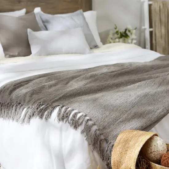 DII&reg; Soft Gray Chenille Throw {4}