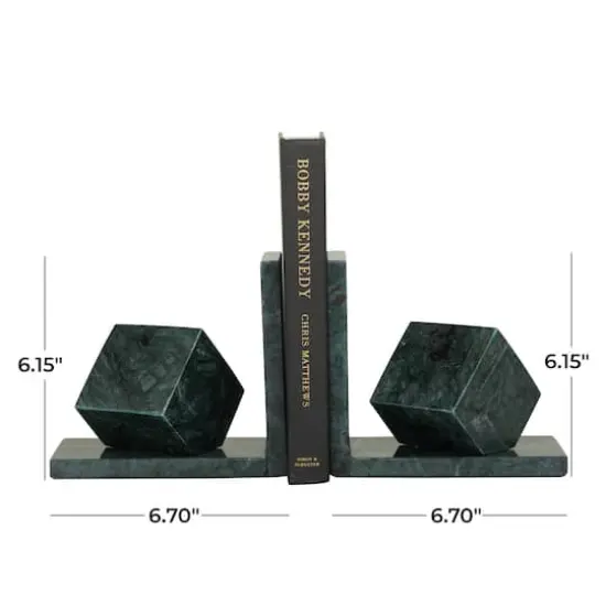 CosmoLiving by Cosmopolitan 6" Green Marble Orb Bookends Set {6}