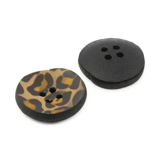 Dritz&reg; 28mm Cheetah Recycled Leather Buttons, 6ct. {7}