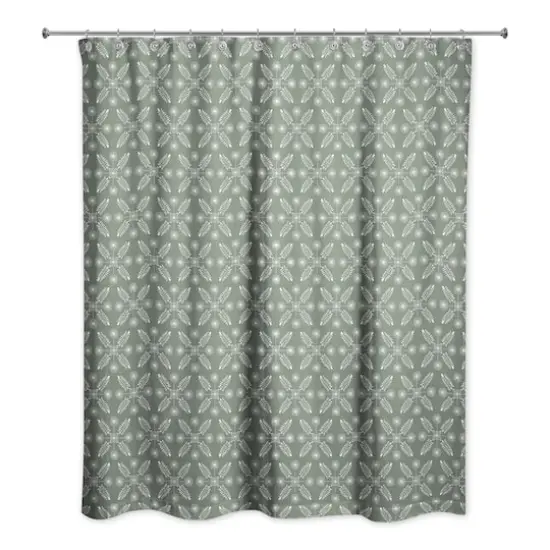 Starry Leaves Shower Curtain Sage {3}