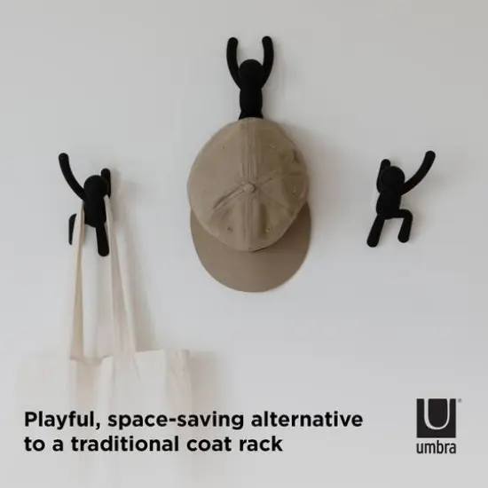 Buddy Wall Hooks, 3ct. Black {6}