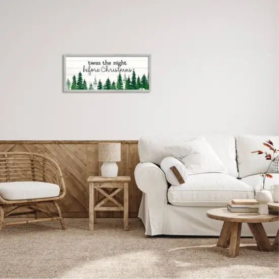 Stupell Industries Night Before Christmas Trees Framed Gicl&eacute;e Art Green and White with Gray Frame {3}
