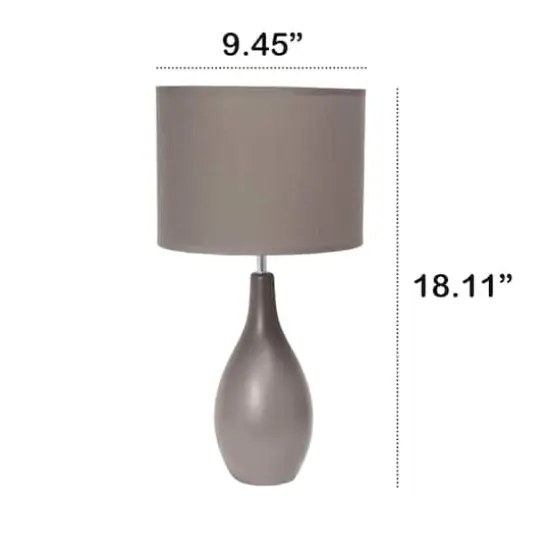 Creekwood Home Essentix 18" Ceramic Dewdrop Table Lamp Gray {4}