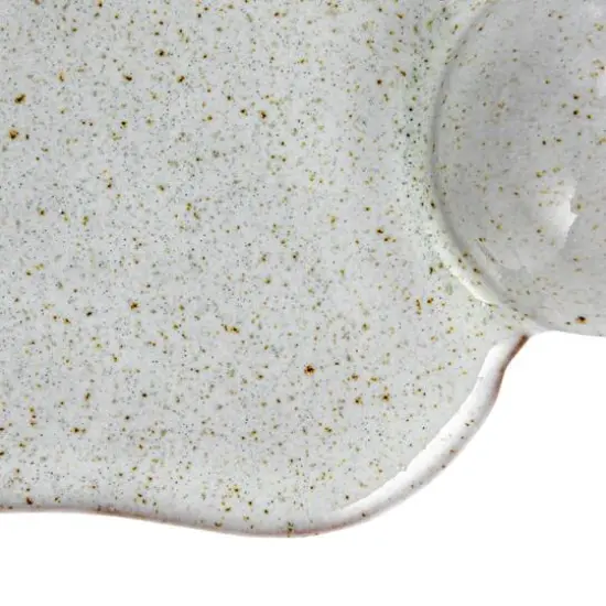 Hello Honey&reg; 10.25" Cream Reactive Glaze Stoneware Tray with Ball {9}