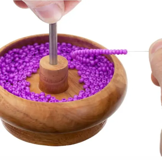 John Bead 4.75" Wooden Bead Spinner Loader with Needle {3}