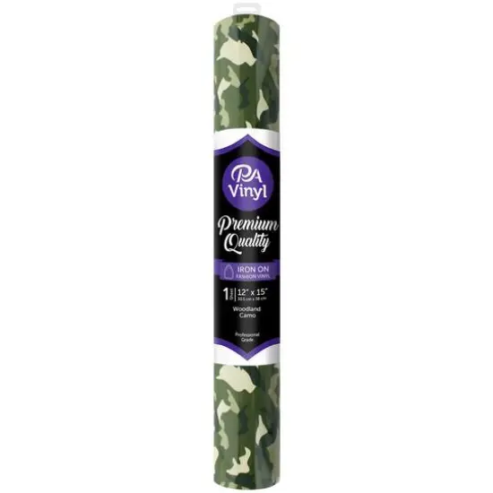 PA Vinyl Green Camo Print Iron On Vinyl {3}