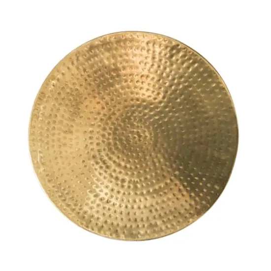 Hello Honey® 17" Gold Boho Hammered Metal Drum Table or Planter with Lid {5}