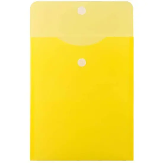 JAM Paper Open End Plastic Envelopes with Hook & Loop Closure, 24ct. Lemon Yellow {5}