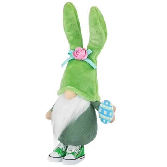 15" Green Gnome with Bunny Ears Easter Figure {4}