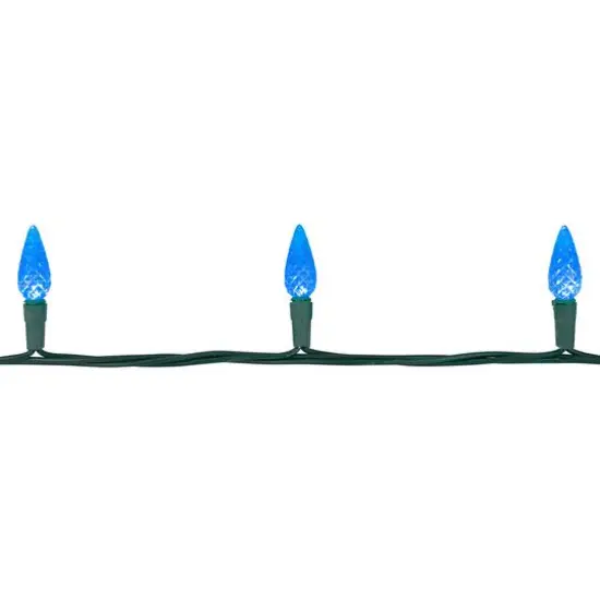 70ct. LED Faceted C6 Christmas String Lights Blue {9}
