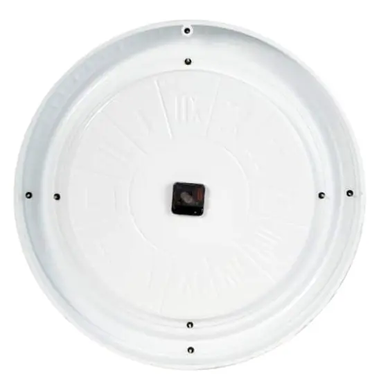 White Farmhouse Metal Wall Clock, 24" x 24" {6}