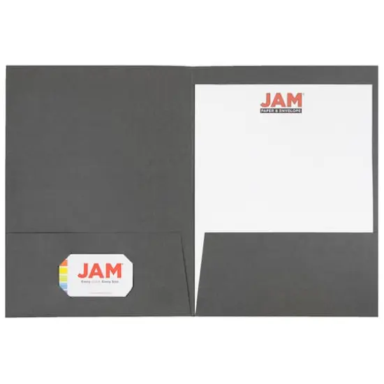 JAM Paper Gray 2-Pocket Textured Linen Business Folders, 25ct. {4}