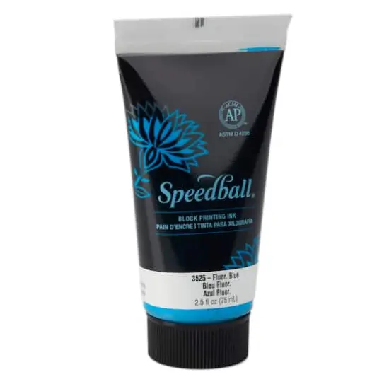 Speedball&reg; Fluorescent Block Printing Ink, 2.5oz. Fluorescent Blue {1}
