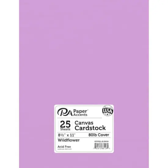 PA Paper&trade; Accents 8.5" x 11" 80lb. Canvas Cardstock Paper, 25 Sheets Wildflower {1}
