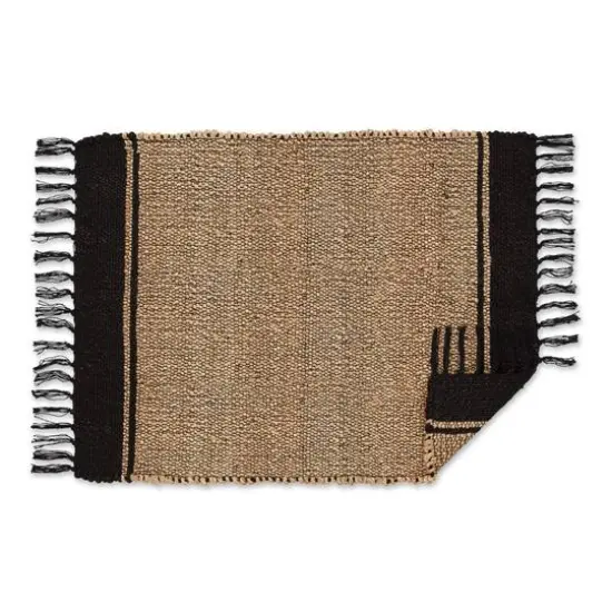 DII® Black With Natural Jute Stripes Hand-Loomed Rug, 2ft. x 3ft. {4}