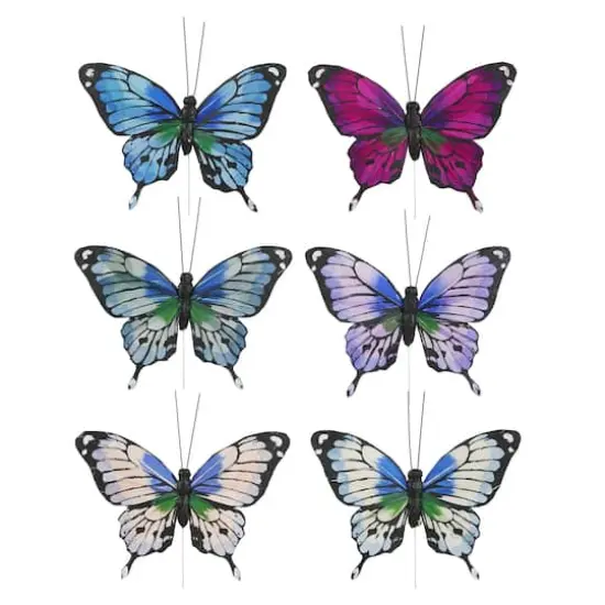 4.5" Blue & Purple Feather Butterflies, 6ct. by Ashland&reg; {1}