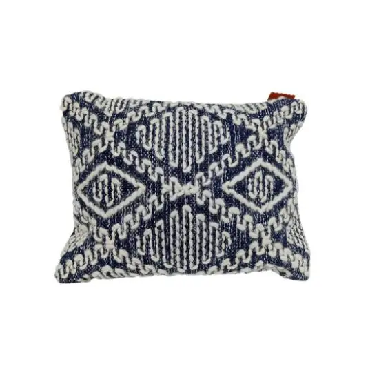 13" x 18" Navy & Ivory Diamond Handloom Throw Pillow by Ashland&reg; {1}