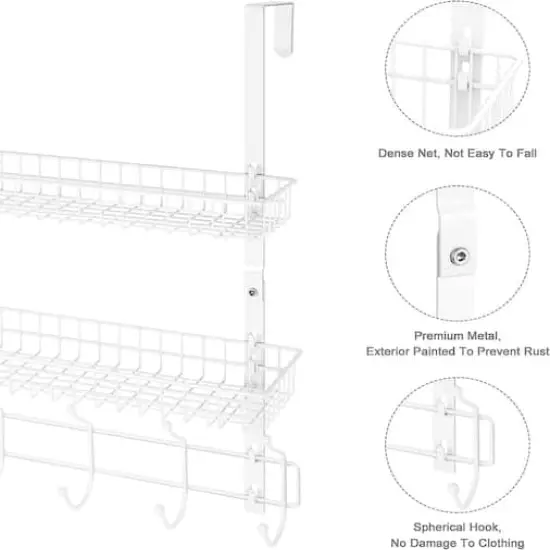 NEX&trade; Over The Door Hanging Organizer Rack White {5}