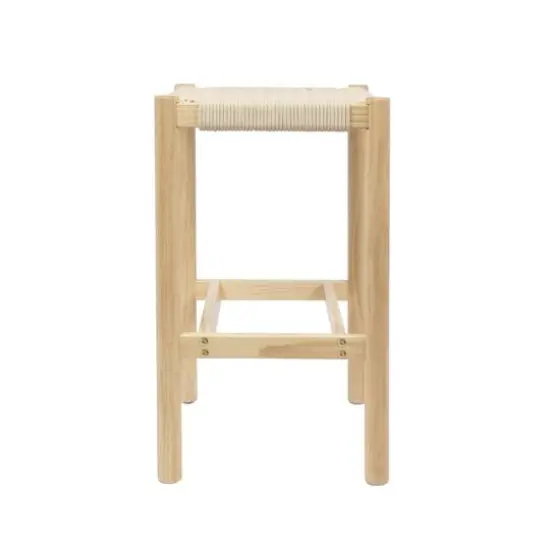 Hello Honey&reg; Fernway 25" Solid Wood and Woven Rope Counter Height Stool Cream {9}