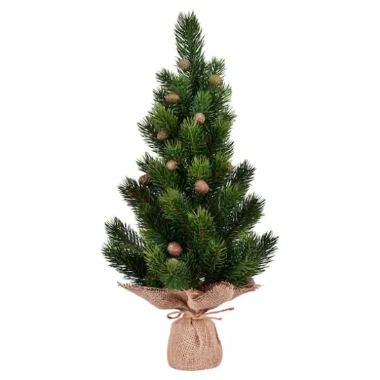19" Unlit Spruce Sapling Artificial Christmas Tree in Burlap Base {1}