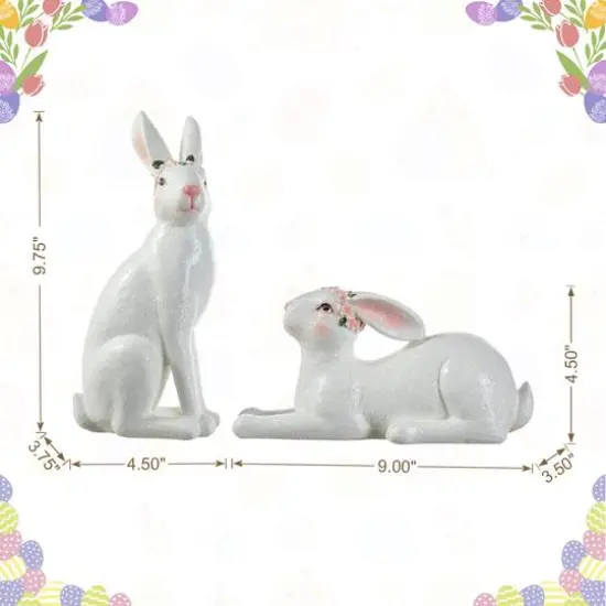 Glitzhome&reg; Easter Bunny Table D&eacute;cor Set {8}