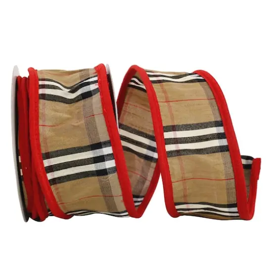 JAM Paper 2.5" x 10yd. Wired Burbank Plaid Ribbon {1}
