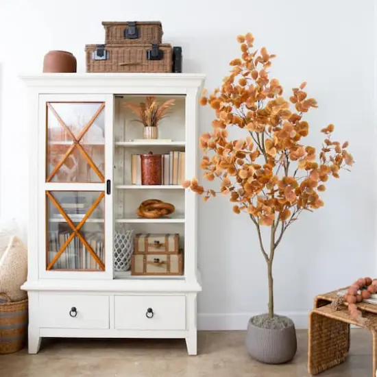 7ft. Artificial Autumn Fall Eucalyptus Tree {5}