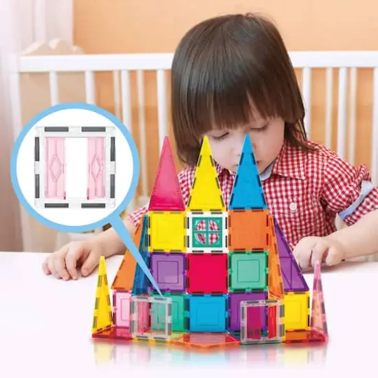 PicassoTiles&reg; 36 Piece Rocket Magnetic Tile Set {4}