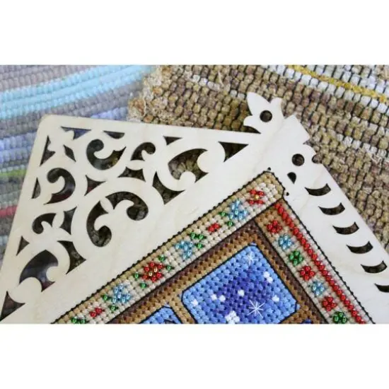 MP Studia Winter Evening Cross Stitch On Wood Kit {5}