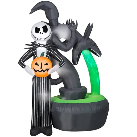 6.5ft. Projection Airblown&reg; Inflatable Jack Skellington with Kaleidoscope Fountain {1}