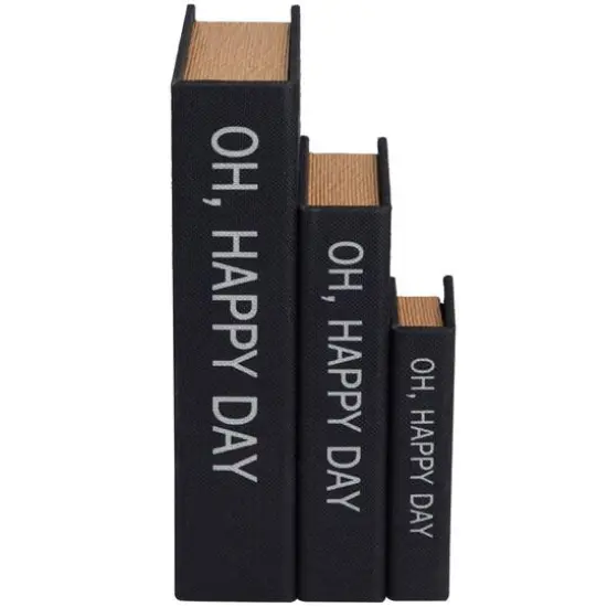 Black Oh, Happy Day Linen Storage Book Box Set {7}