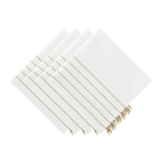 DII&reg; Striped Tassel Napkins, 4ct. White {1}