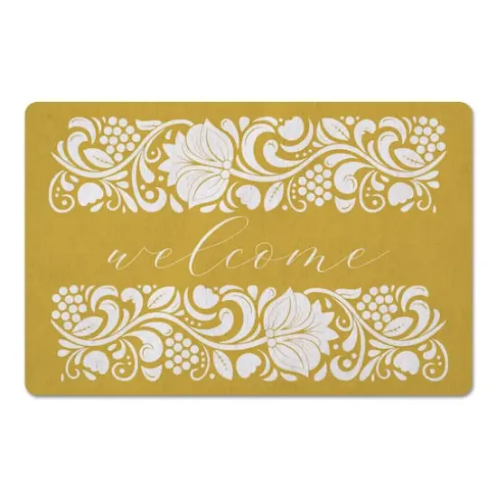 Folk Floral Border 27" x 18" Floor Mat {4}