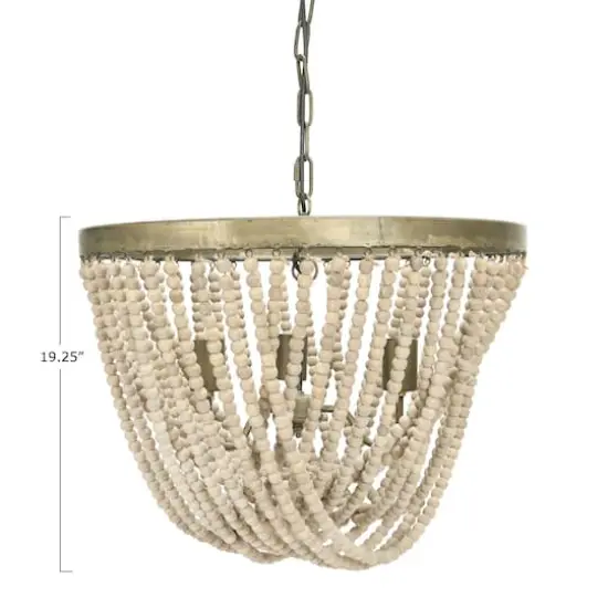 Hello Honey&reg; White Metal Chandelier with Draped Wood Beads {7}