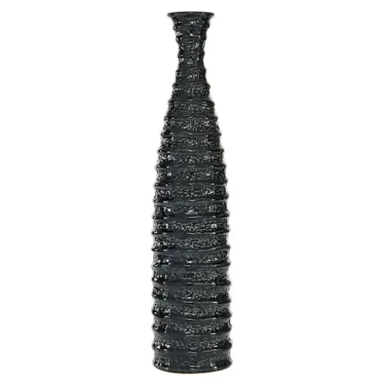 24" Black Stoneware Traditional Vase {1}