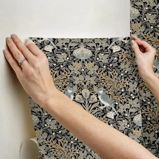 RoomMates Garden Aviary Peel & Stick Wallpaper Black {9}