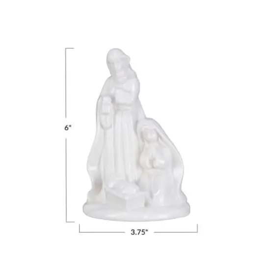 Hello Honey&reg; 6" White Stoneware Holy Family D&eacute;cor {4}