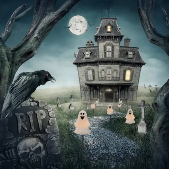 5ct. Ghost Shaped Halloween Pathway Markers {3}