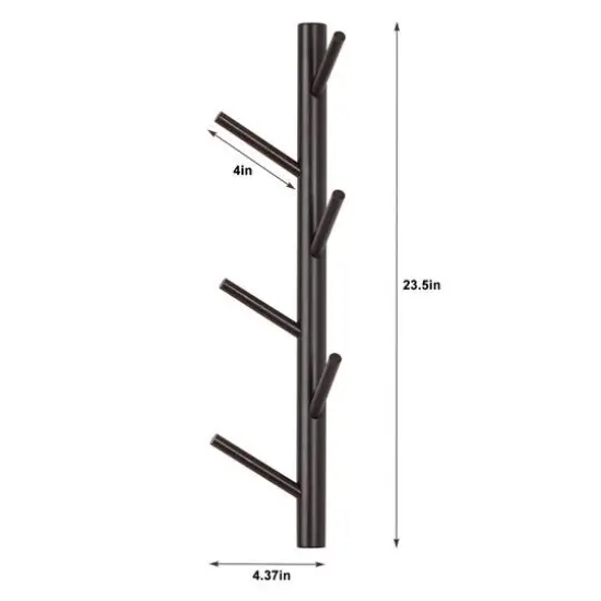 NEX&trade; 6-Hook Wall Mounted Tree Branch Coat Rack Dark Brown {4}