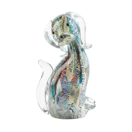 6.5" Designer Art Glass Dog Figure {1}