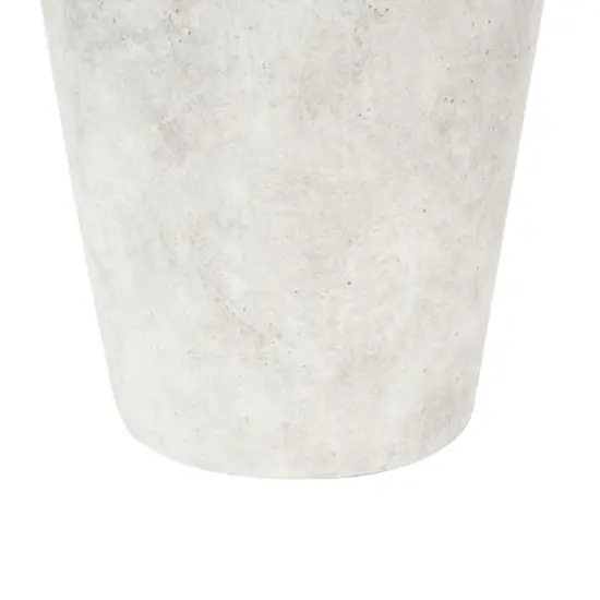 20" White Antique Style Textured Ceramic Vase with Handles {6}